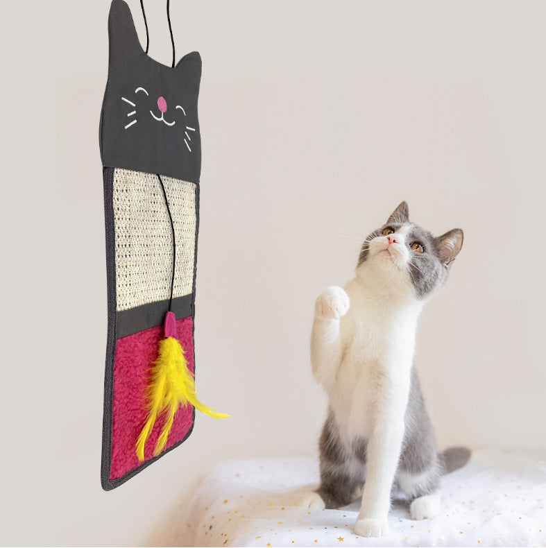 TG-CTOY064 Hanging Sisal Cat Scratch Board Pet Cat Scratching Playing Toy with Feather TG-CTOY064 Hanging Sisal Cat Scratch Board Pet Cat Scratching Playing Toy with Feather